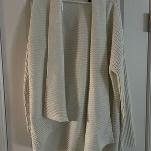 Apt. 9 Cream Ribbed Open-Front Cardigan